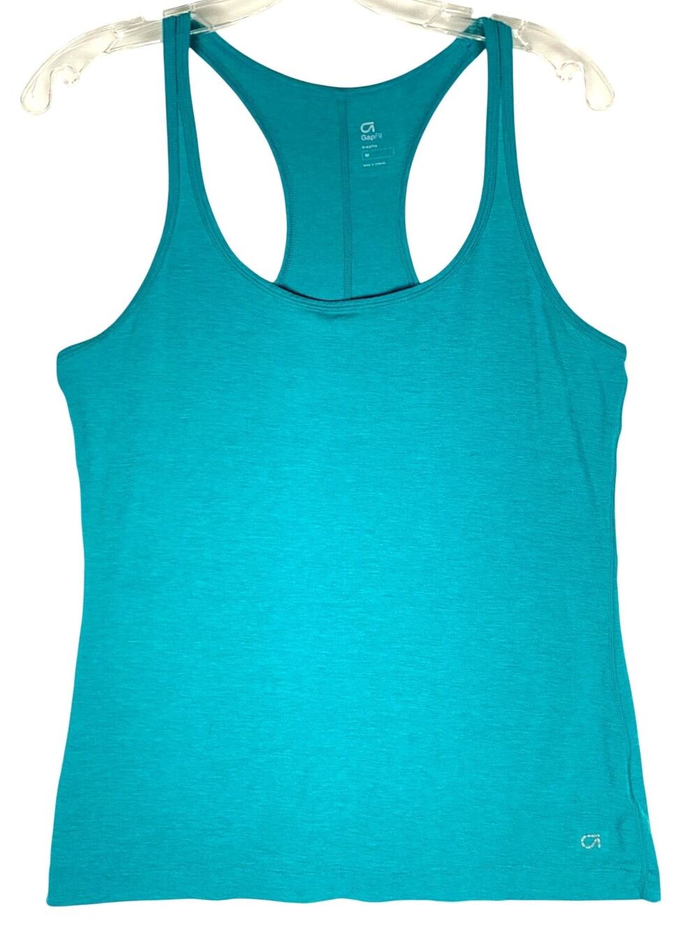 GapFit Breathe Racerback Tank Top Womens M Teal Gym Running Yoga Activewear Y2K